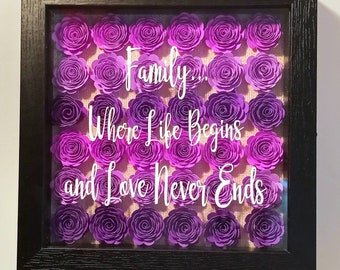 Floral Shadow Box, Family Shadow Box, Family Love, Shadow Box