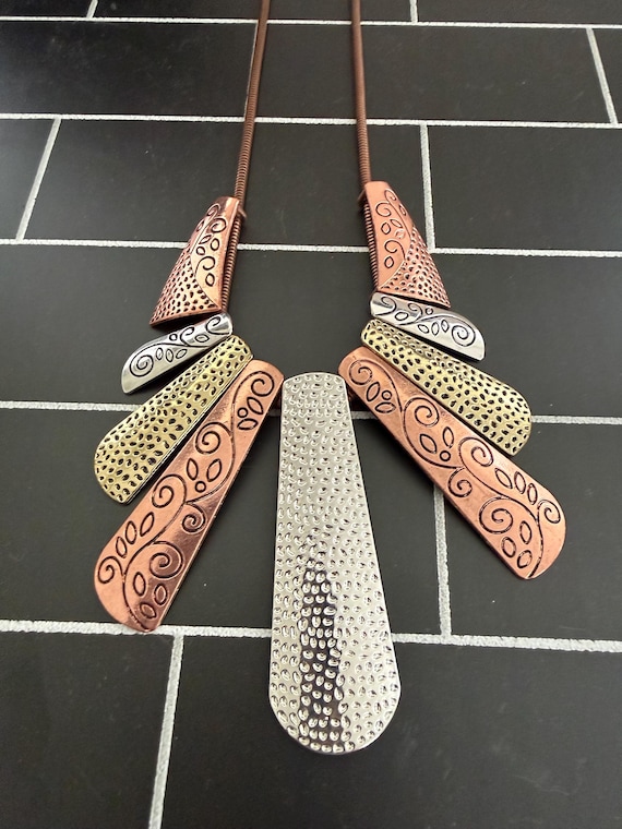 Copper-Tone Necklace and Earring Set by Paparazzi Accessories