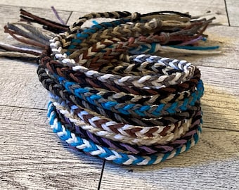 Fishtail Hemp Bracelet or Anklet, Braided Hemp Bracelet, Tie on Bracelet, Friendship Bracelet, Natural, Eco-Friendly, Hippie Surfer Boho