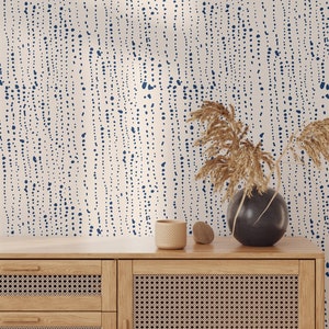 Shibori Print Wallpaper | Removable Nany Minimalistic Wallpaper | Abstract Japanese Peel and Stick or Pre-Pasted Wallpaper | Eco Friendly