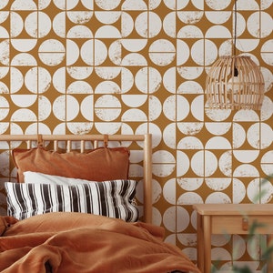 Carta da parati astratta in stile scandinavo, rimovibile, autoadesiva, decorazione da parete boho, geometrica, minimalista, stacca e attacca o preincollata.