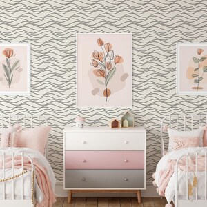 Linear Wavy Waves Peel and Stick Wallpaper | Removable Self Adhesive ...