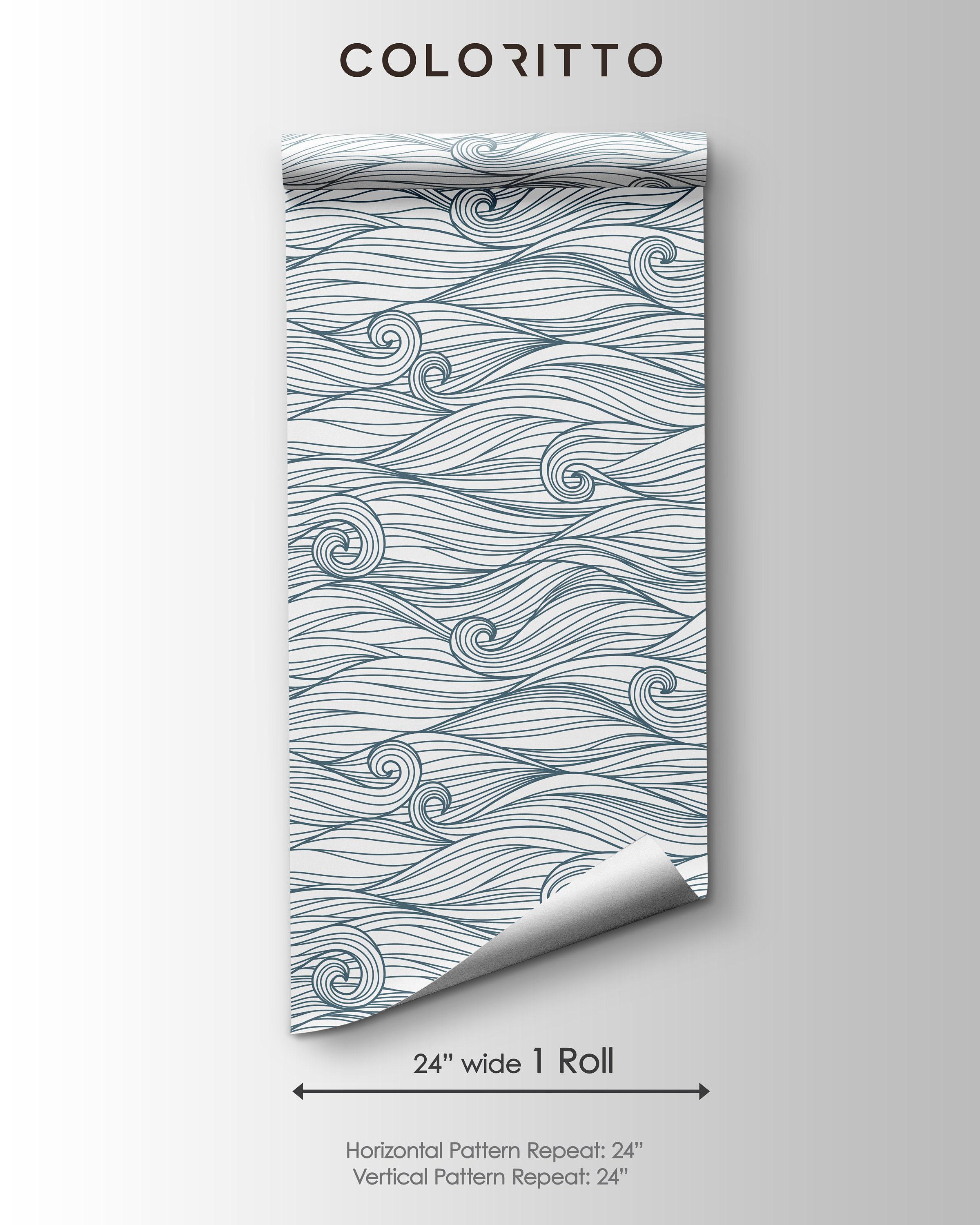 Sea Waves Peel and Stick Wallpaper Removable Self Adhesive Ocean Waves ...