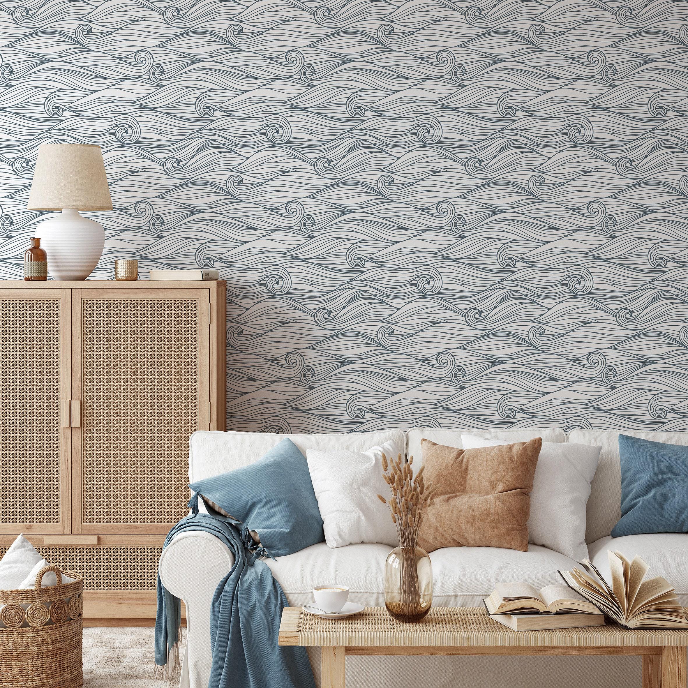 Sea Waves Peel and Stick Wallpaper Removable Self Adhesive Ocean Waves ...