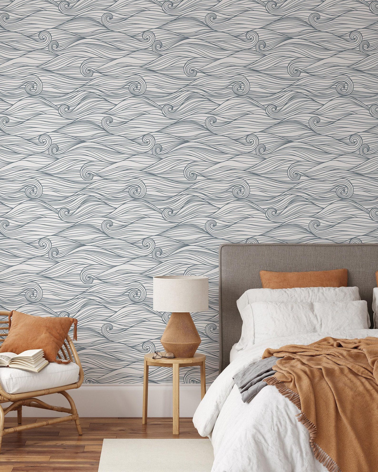 Sea Waves Peel and Stick Wallpaper Removable Self Adhesive Ocean Waves ...