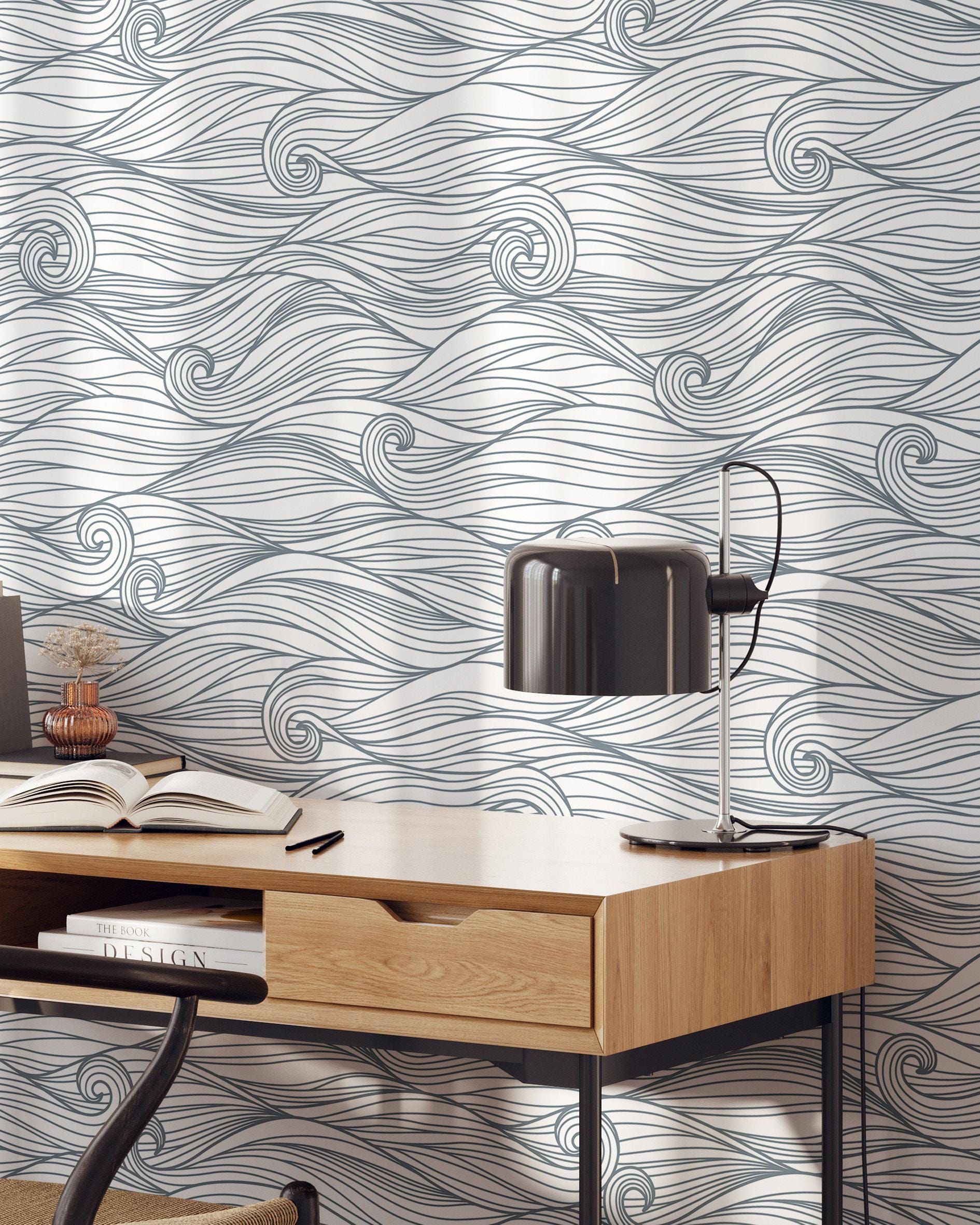 Sea Waves Peel and Stick Wallpaper Removable Self Adhesive Ocean Waves ...