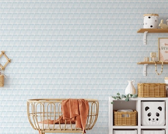 Sky Blue Funny Wallpaper | Removable Self Adhesive Modern Wallpaper | Home Wall Decor | Geometrical Kid Peel n' Stick or PrePasted Wallpaper