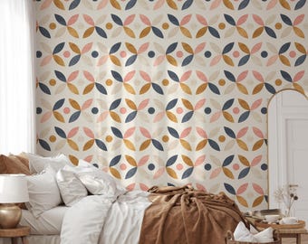 Papel tapiz de formas sencillas escandinavas, autoadhesivo, extraíble, estilo bohemio, decoración de pared, geométrico, minimalista, para despegar y pegar o mural preencolado.