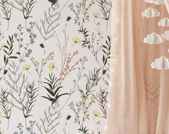 Blossom Motifs Wallpaper | Removable Self Adhesive Botanical Wallpaper | Floral Peel and Stick or Pre-Pasted Wallpaper