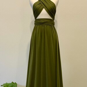 Army Green Prom Dress Bridesmaids Dress Elegant Simple Multiway Wrap ...