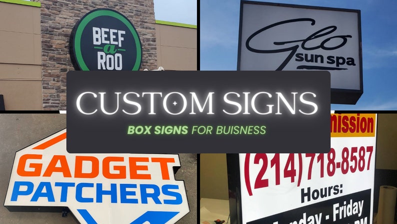 Custom Signs for Business - Box Illuminated Sign - Etsy