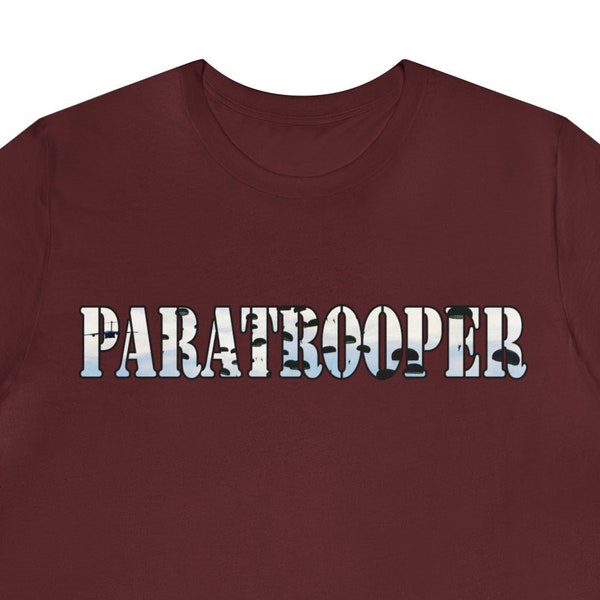 PARATROOPER - Text Bild - Unisex Jersey Kurzarm T-Shirt