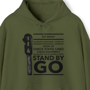 Airborne Static Line, Jumpmaster Commands - Unisex Adult Hoodie