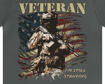 VETERAN, Still Standing - Unisex Jersey Short Sleeve T-Shirt