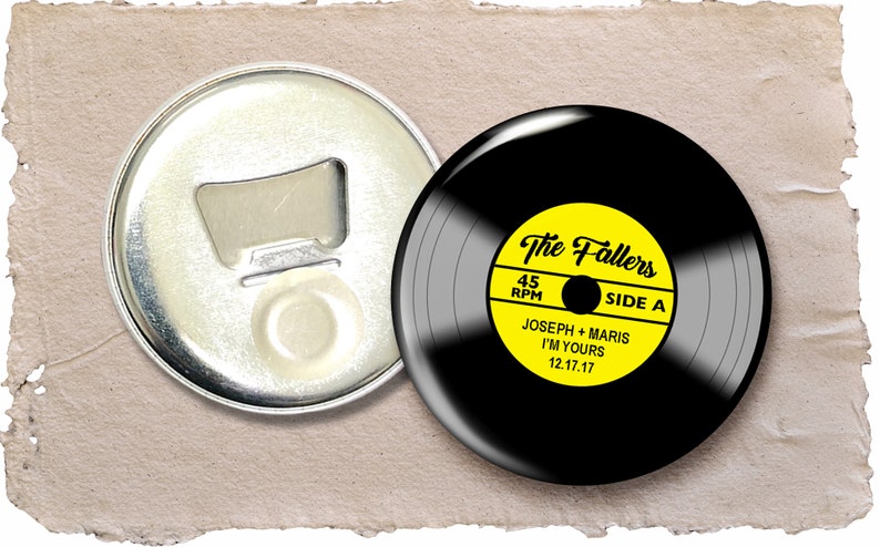 Wedding Favors for Guests Vinyl Record Magnets Save the Date image 7