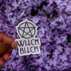 Witch Bitch Sticker, Waterproof Sticker, Holographic Sticker, Water Bottle Sticker