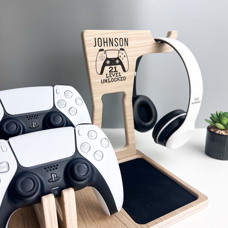 Controller and Headset Stand, Gamer Room Decor, Graduation Gift for Him