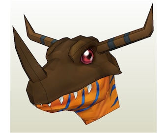Greymon Mask - Pepakura FOAM unfold