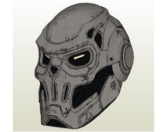 Task Master Helmet Pattern- Pepakura FOAM unfold