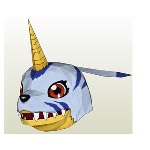 Gabumon Mask - Pepakura FOAM unfold