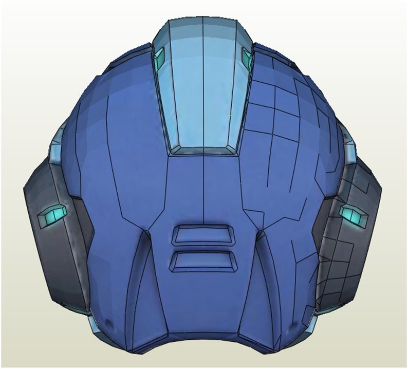 Mega Man X Helmet Pepakura FOAM unfold image 4