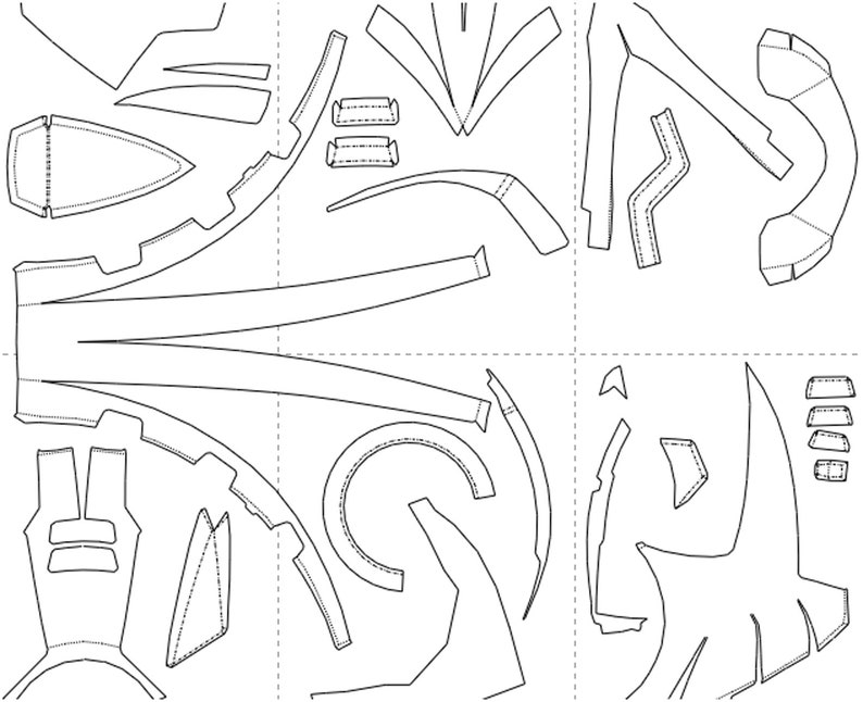 Mega Man X Helmet Pepakura FOAM unfold image 5