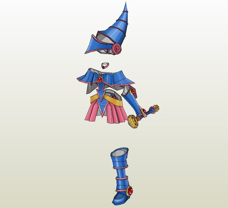 Girl Magician Outfit Pepakura FOAM Unfold Etsy