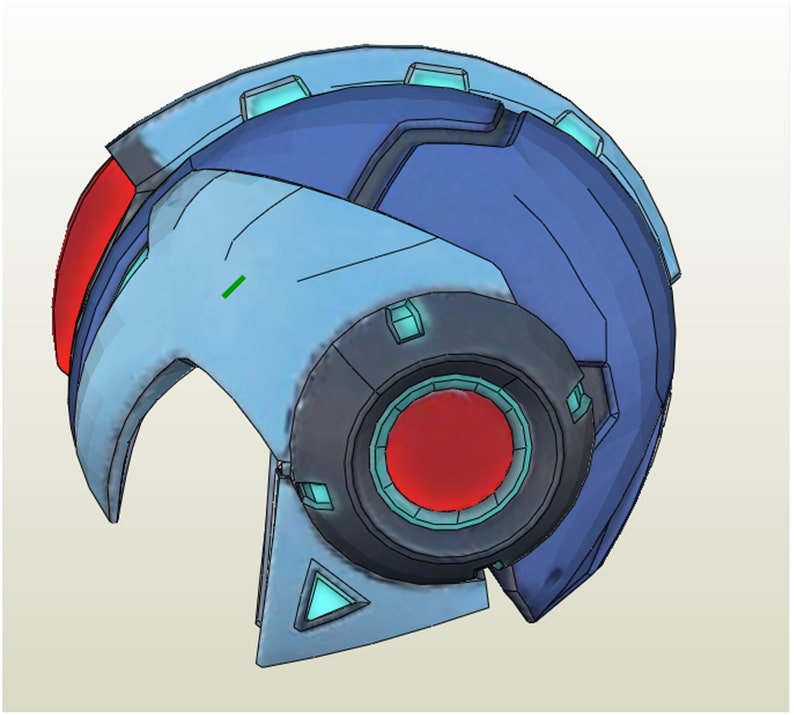 Mega Man X Helmet Pepakura FOAM unfold image 3