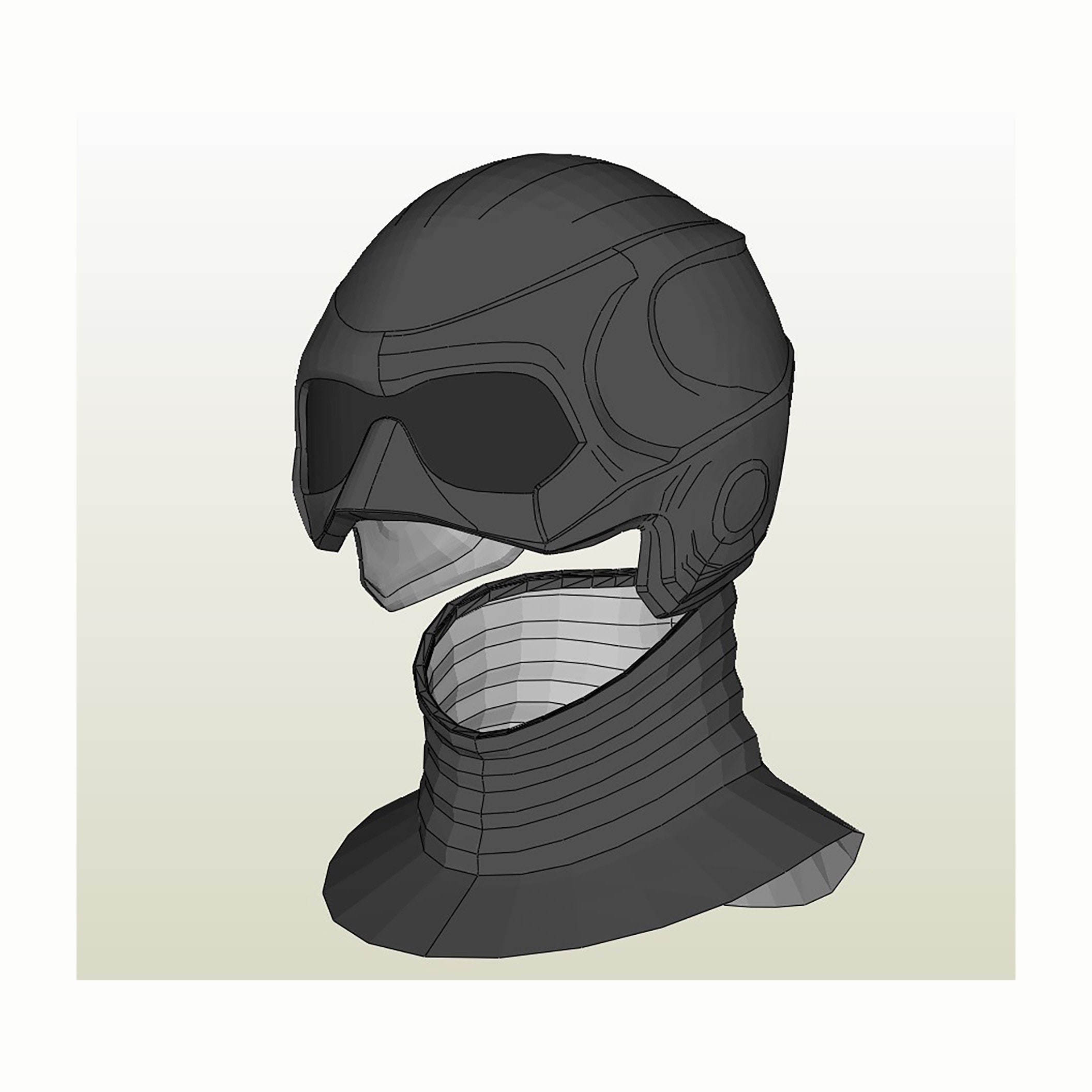 Noir Full Cowl Pepakura FOAM Unfold Etsy