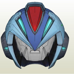 Mega Man X Helmet Pepakura FOAM unfold image 2