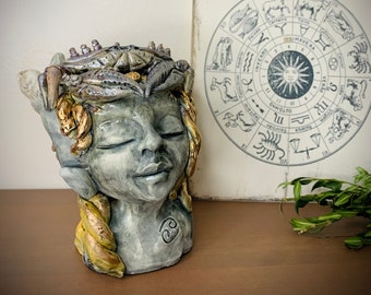 Zodiac Cancer Fairy / Faerie Goddess Sculpture, Figurine, Bust, Art