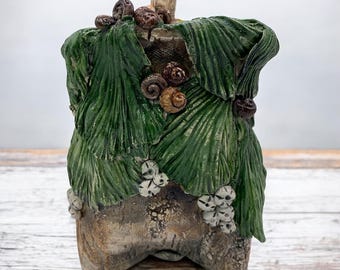 Ceramic Apothecary Jar, Ocean / Mermaid, Fairy Magic, Lidded Jar #2