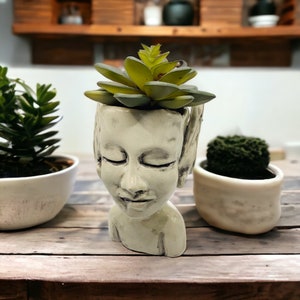 Unique Faerie Head Planter: Handmade Ceramic Succulent Pot