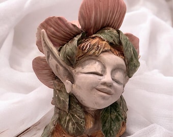 Pink Flower Faerie / Fairy Garden Goddess Figurine Sculpture