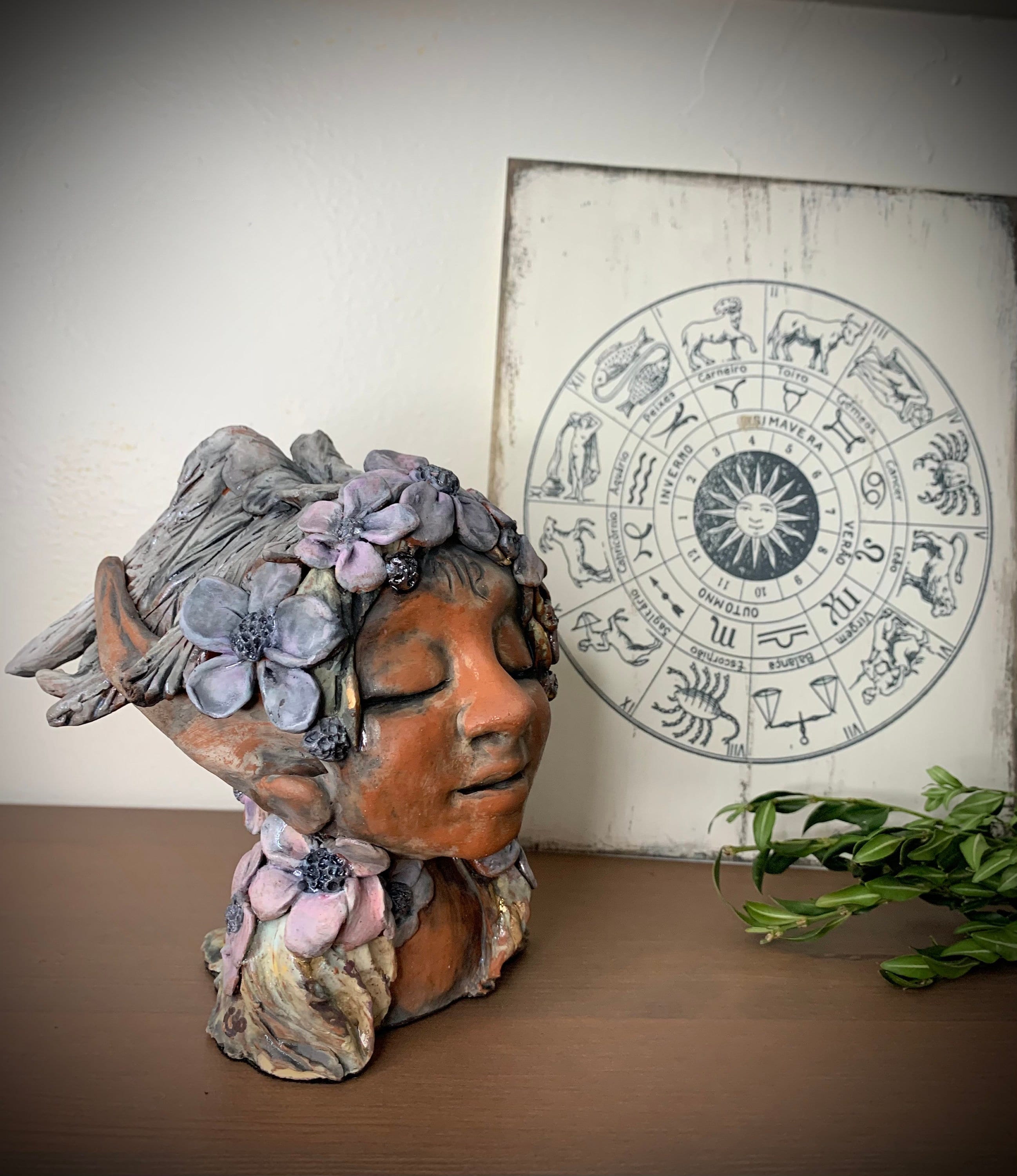 Zodiac Virgo Fairy / Faerie Goddess Sculpture, Figurine, Bust, Art