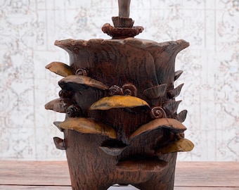 Ceramic Apothecary Mushroom and Snails, Fairy Magic, Rustic, Lidded Jar #5