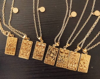 The ORIGINAL Zodiac Tarot Necklace 18K Gold Filled / Tarot Card Necklace / Zodiac Pendant Necklace / Astrology Zodiac Sign Necklace