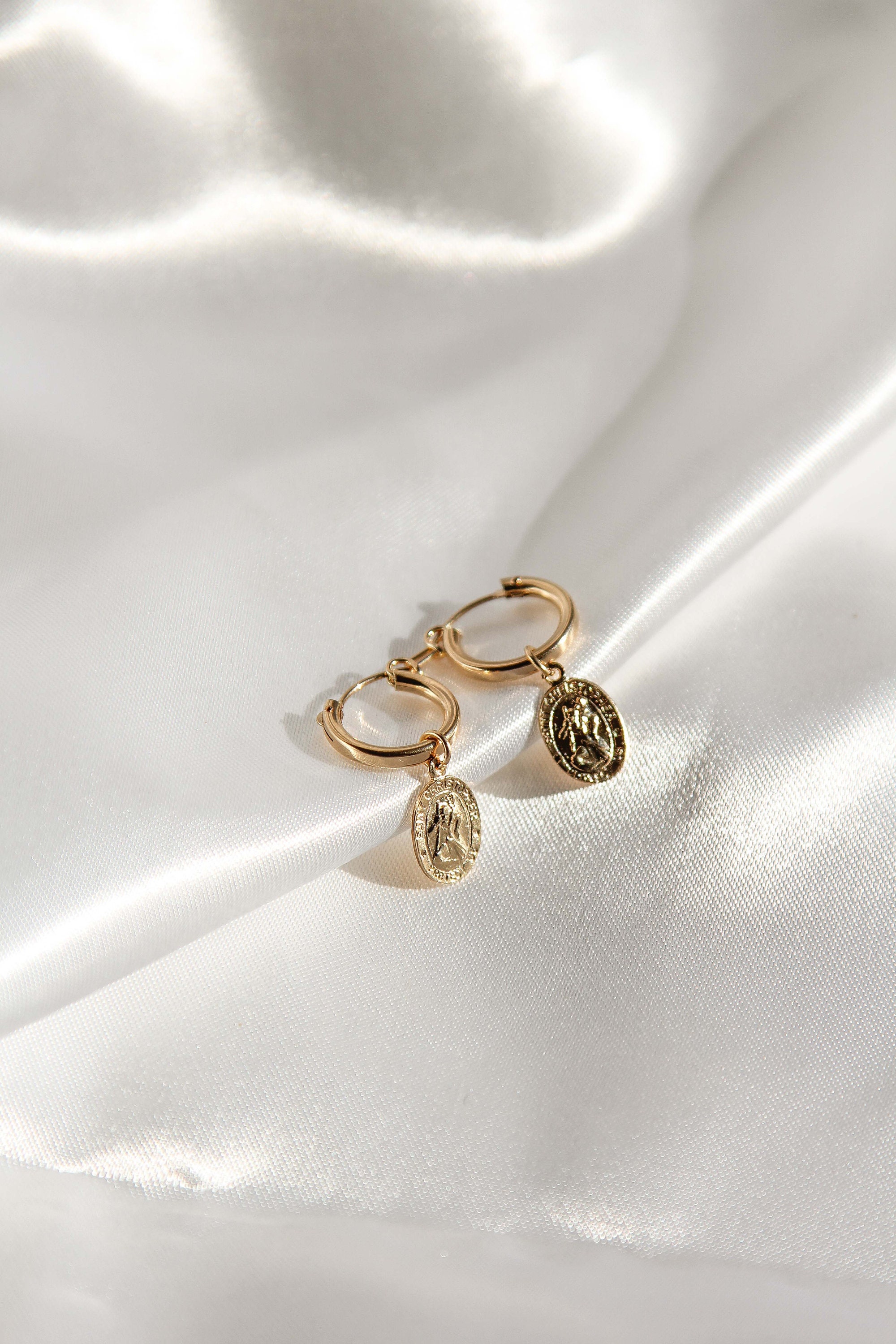 Chrissy Medallion Hoops // 14k Gold-Filled Earrings for | Etsy