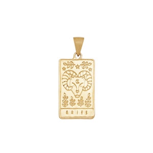 Widder Sternzeichen Anhänger / Tarot-inspirierter Anhänger aus Gold Filled / Sternzeichen Anhänger / Astrologie Sternzeichen Schmuck / Sternzeichen Schmuck