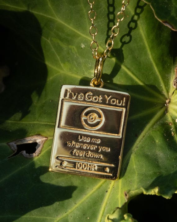 Pokmon Card Necklace | 18K Gold Filled Pendant | Mini Pokmon Trading Card Jewelry | Positive Affirmation Gift | Hypoallergenic