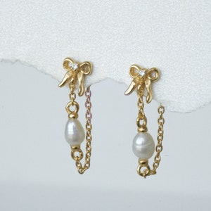 Pearl drop earrings / Gold Filled Pearl Earrings / Bridal Pearl Earrings / Genuine Pearl Jewellery / Bridesmaid Gift / Dangle Pearl Earrings