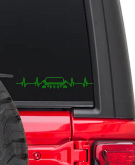 Jeep Heartbeat Decal I love Jeep Car Decal Tumbler Decal Etsy