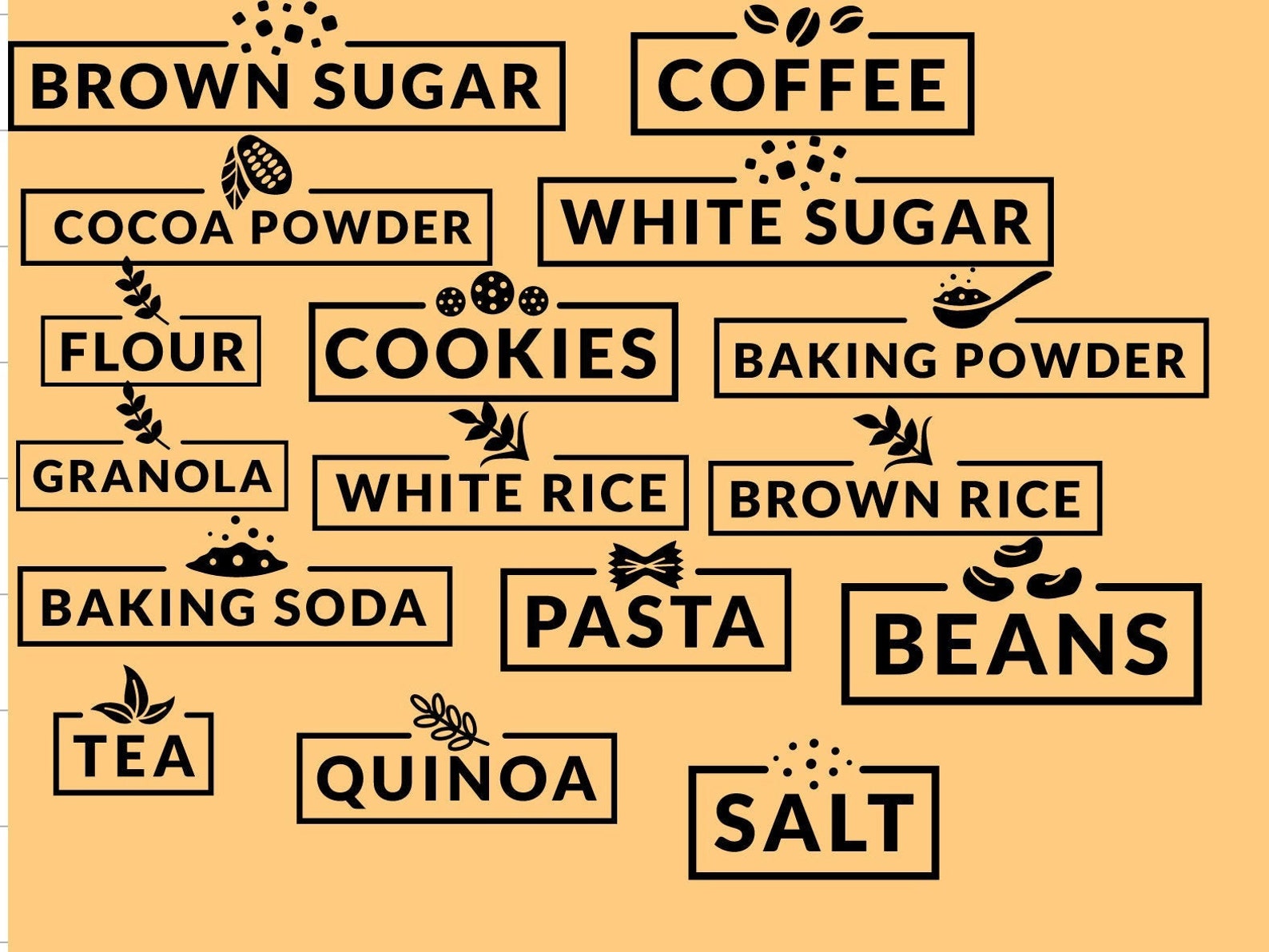 Kitchen Food Labels Etsy