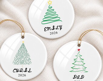 Familieornamentenset, gepersonaliseerd familieornament, kerstavondcadeau, ornament voor broers en zussen, cadeau voor schoondochter, bijpassend familieornament