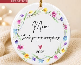 Kerstornament voor mama, een hartverwarmend cadeau voor mama, kerstcadeau voor mama, bedankt voor alles, kerstcadeau voor mama, bedankcadeau voor mama