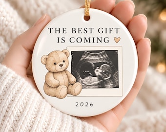 Adorno de ultrasonido, adorno de ecografía, adorno de anuncio de embarazo, adorno para futuros padres, regalo para la abuela, regalo para la suegra.