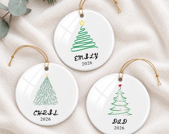 Family Ornament Set, Personalized Family Ornament, Christmas Eve Box, Sibling Ornament, Daughter in Law Gift, Matching Family Ornament