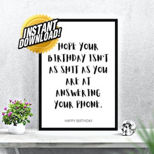 Cartão de aniversário, cartão de aniversário para impressão, engraçado para impressão, para download, cartão de aniversário digital, cartão
