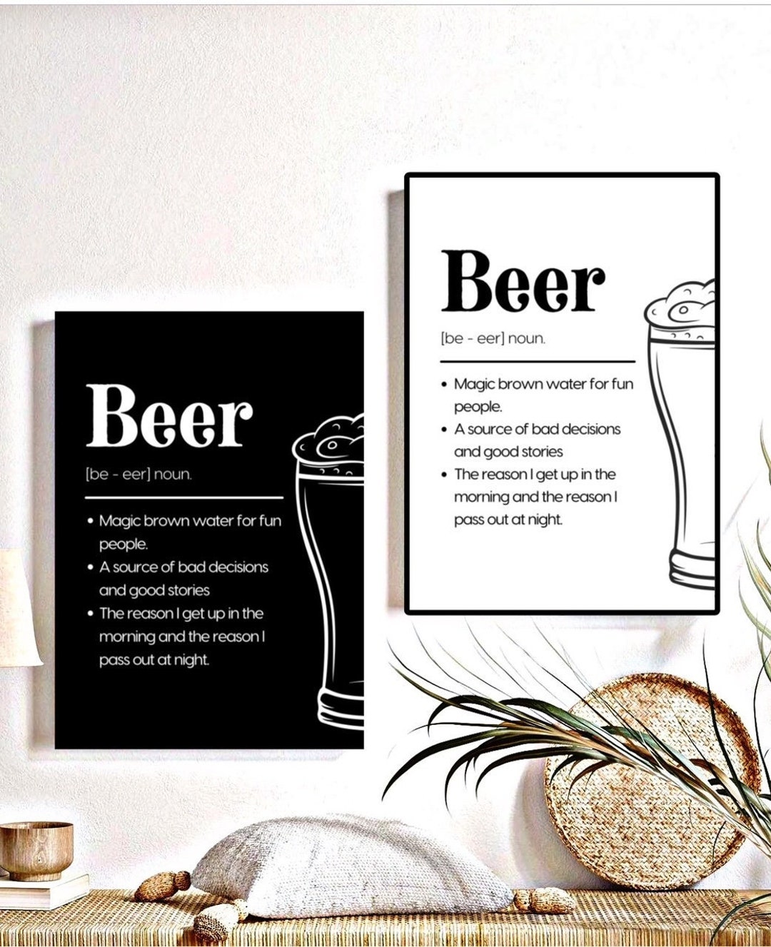 INSTANT DOWNLOAD Beer Noun Wall Sign, Digital Print, Heineken, Snow