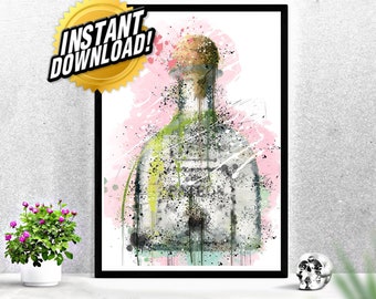 Tequila Mexico Bottle Wall Design, Digital Wall Art, Bar Wall, Bottles, Instant Download, Patron, PNG File, A1 A2 A3 A4 A5, INSTANT DOWNLOAD